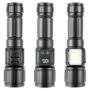 ไฟฉาย LED 30W แบบซูมได้, ไฟฉายดิจิตอลชาร์จไฟได้มีสวิตช์คู่กันน้ำ - Product Image 1