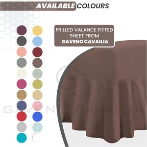 <strong>GC</strong> GAVENO CAVAILIA Luxurious Frilled Valance <strong>Sheet</strong>, Plain Dyed Non Iron Polycotton Bed Skirt Bedding, King, Chocolate