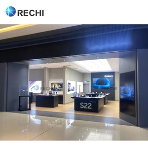 RECHI手机商店设计零售展示和商店固定装置现代木质展示柜台桌子和手机配件搁板单元 - Product Image 5