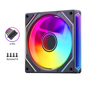 SNOWMAN NK120mm 블랙 인피니티 미러 RGB 팬 12V 6 핀 조용한 게임용 PC 컴퓨터 LED CPU 쿨러 섀시 케이스 팬 조정 가능 - Product Image 3