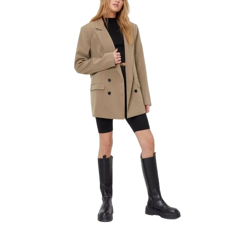 OEM personnalisé femme sur mesure costumes chic surdimensionné grande taille mode formelle Double boutonnage dames Blazers veste pour les femmes