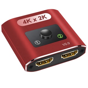 HDM1 Switch 4K 60Hz, HDM1 2,0 Switcher 2 en 1 Out Divisor bidireccional de aluminio 2x1/1x2 Compatible para Switch (rojo) - Product Image 1