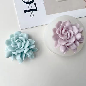 J6-256 çiçek silikon kalıp DIY çikolata fondan gül şekilli mum kalıp aromaterapi alçı mum kalıp