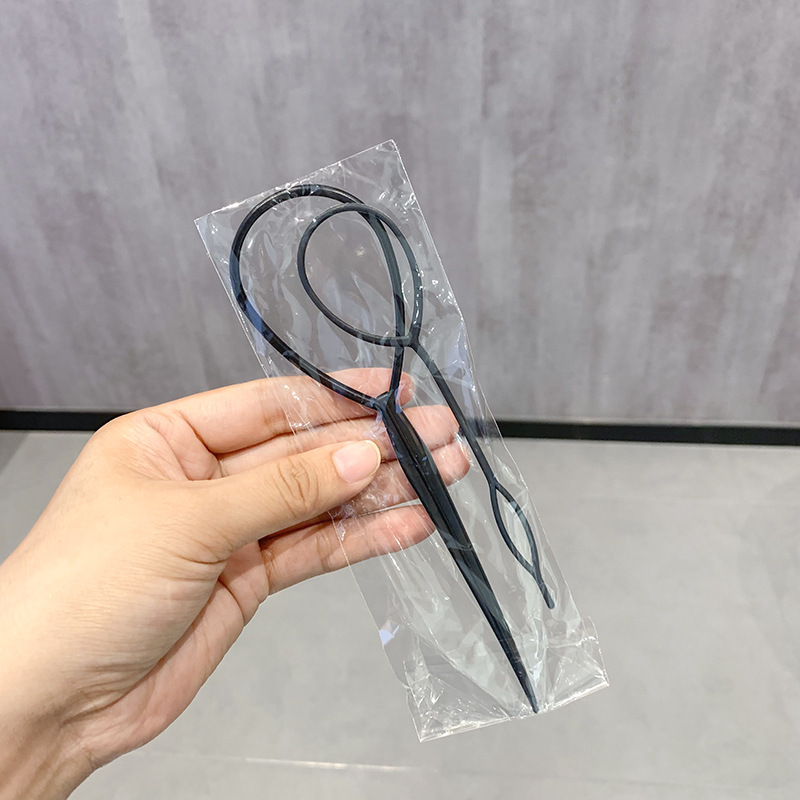 2Pcs Black Hair Loop Puller Set | OPP Bag Packaging