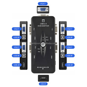 4 Port <strong>Kvm</strong> <strong>Switch</strong> USB 2.0 VGA Splitter Printer Mouse Keyboard Pendrive Share Switcher 1920*1440 VGA <strong>Switch</strong> Box Adapter