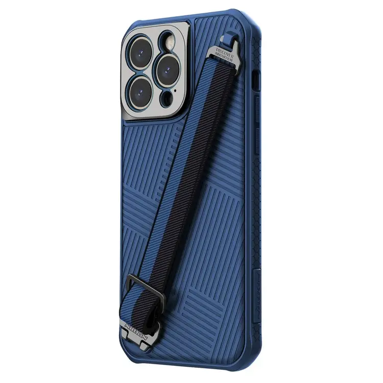 NILLKIN 3D raya correa de mano cubierta del teléfono móvil para iPhone 14 Pro Max Plus Samsung S23 Ultra Phone Case