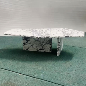 Bán Buôn Tùy Chỉnh Pháp Phong Cách Trang Trí Nội Thất Thiết Kế Đơn Giản Calacatta Viola Đá Cẩm Thạch Bàn Cà Phê Với 2 Chân - Product Image 6