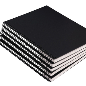 Cuaderno con impresión de cubierta negra A4 para estudiantes, cuadernos sencillos con impresión en espiral tradicional, para viajes, 4 unidades - Product Image 1