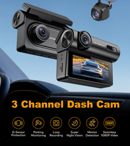 Dashcam obiettivo 2K 3 con schermo TFT 256GB Dvr Camera 3 canali Dash Cam 4K con Wifi anteriore e posteriore all'interno 4K Dash Cam 4K - Product Image 2