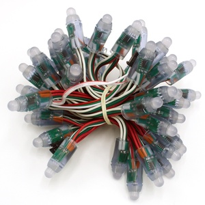 A todo color redondo ucs1903 ws2811 <span class=keywords><strong>LED</strong></span> cadena de luces 12mm WS2811 difuso 3 píxeles de alambre luz <span class=keywords><strong>led</strong></span> para decoración de Navidad