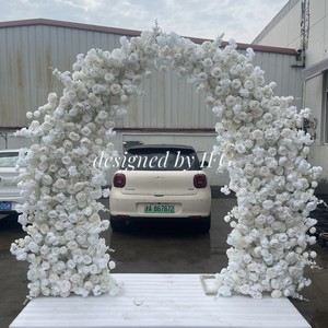 Ifg Thiết Kế Độc Đáo 2.4M Trắng Nhân Tạo Hoa Vòm Lụa Rose Backdrop Trang Trí Cho Đám Cưới - Product Image 6