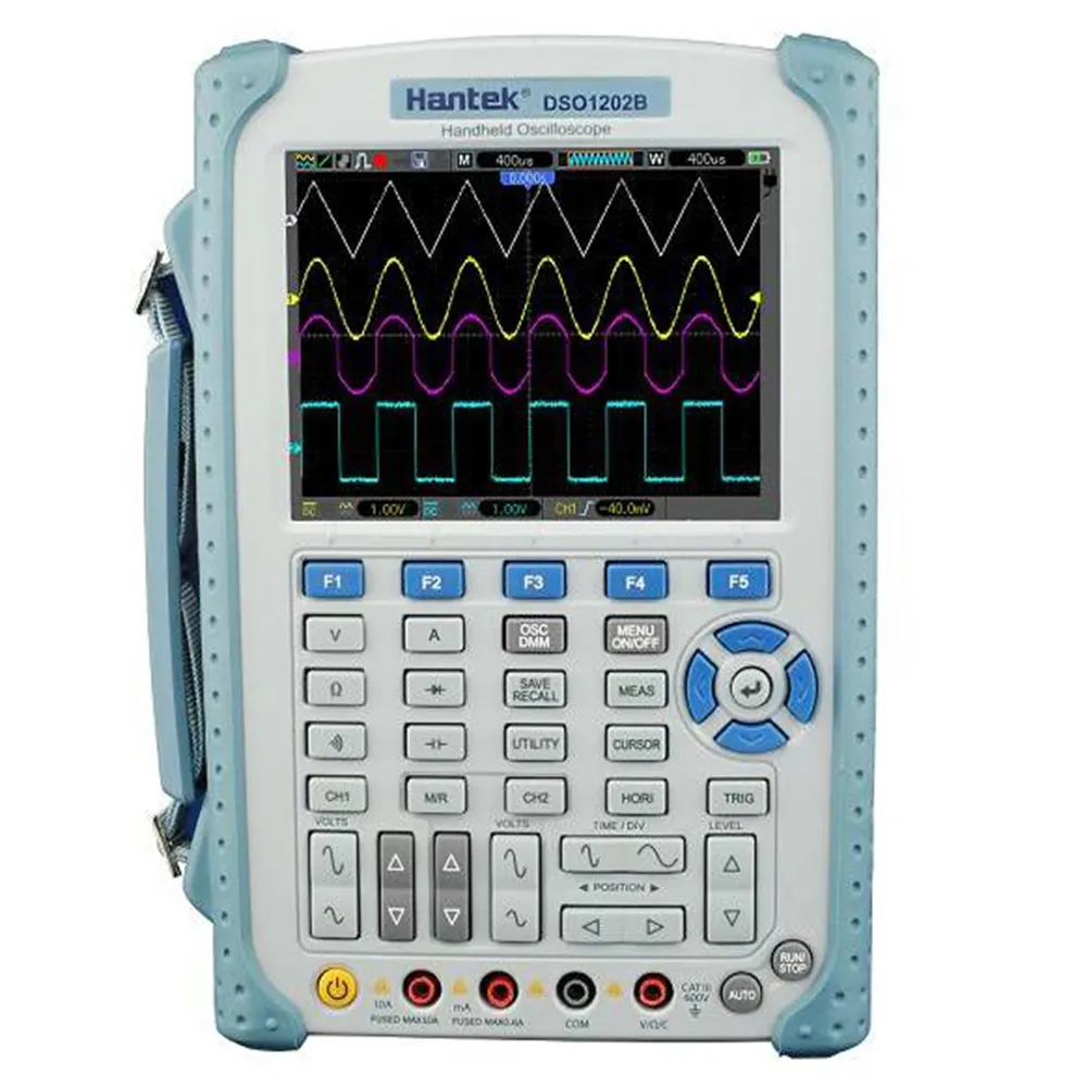 Hantek DSO1202B Osiloskop Digital Genggam 200MHz, Osiloskop 2 Saluran Osiloskop Portabel 1GSa/S 8bit