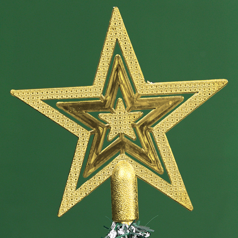 Electroplated golden hollow tree top star