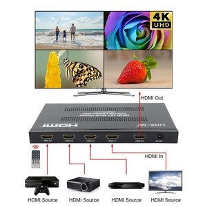 LINK-MI 4x1 2x1 Multi-espectador sin 4K @ 30Hz HDMI interruptor Audio de PIP 13 modos de visualización Multiviewer - Product Image 2