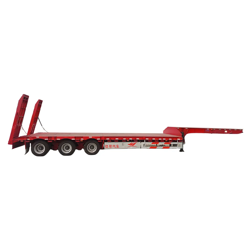 Vente d'usine Heavy Duty 3 Essieux Nouvelles Remorques Lowbed 60 80 100 Tonnes Low Bed Truck Semi Remorque