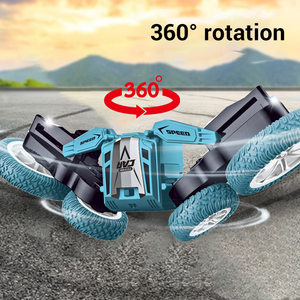2.4Ghz 4 Channel RC Stunt Car with Lights 4WD Spins and Performs Twist in Action One-Key Demo Remote <strong>Control</strong> for Outdoor Fun