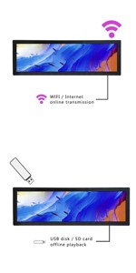 Lcd Outdoor Advertising Display Screens <strong>Usb</strong> Sd Rj45 <strong>Input</strong> Extra Wide Monitor 28.6Inch 1920X540 Android 7.1 Bar Screen Monitor - Product Image 5