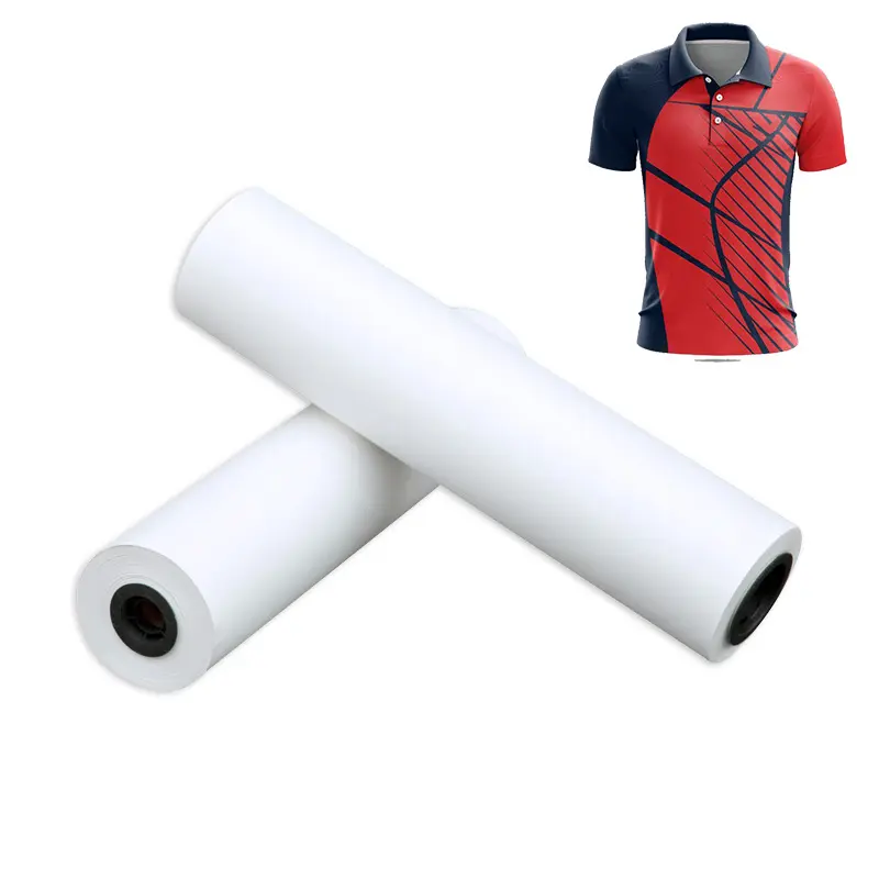 Alta qualità a sublimazione a secco veloce carta Jumbo Roll stampa digitale tessuti Jersey bianco t-shirt alta velocità di trasferimento ottimale tintura