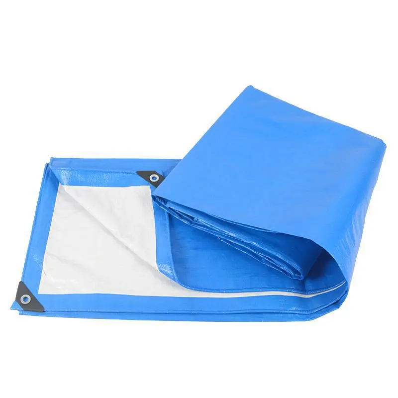 100% New Material Poly Tarp With UV Resistant 240g Waterproof Polyethylene Tarpaulin Outdoor Tents Blue HDPE Tarpaulin