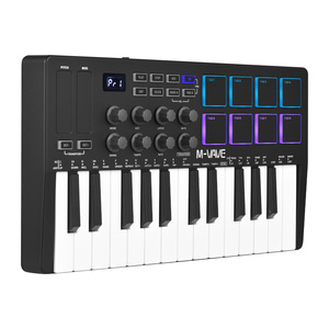 Teclado de Control MIDI de 25 teclas, Mini teclado USB portátil, controlador MIDI con 25 teclas sensibles a la velocidad, 8 almohadillas retroiluminadas RGB - Product Image 3