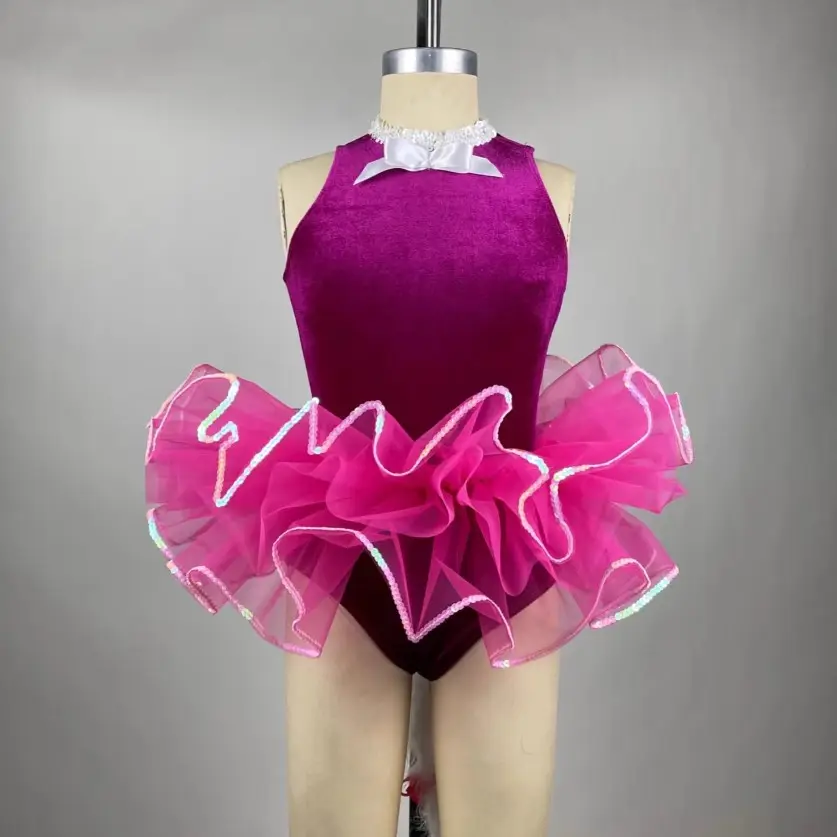 Trajes de fantasia para bebês meninas, tutu de balé, vestido de palco para performance de gato, roupa de dança moderna ocidental