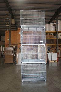 Almacén Logística Apilable Transporte Pallet Cajas Metal Plegable Malla de alambre Contenedor - Product Image 6