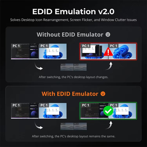 TESmart-Conmutador KVM híbrido de doble monitor 2x2 para 2 monitores y 2 ordenadores Thunderbolt 4 4K 60HZ - Product Image 4