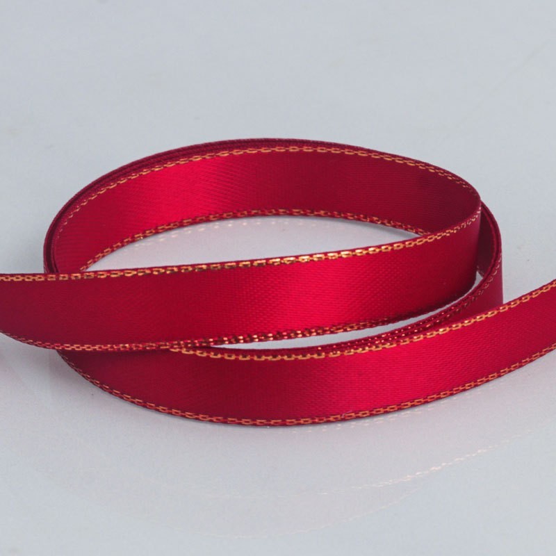 Bordeaux avec bord doré - 2,2 cm * 10 mètres/rouleau