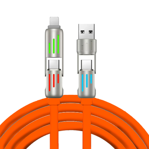สายชาร์จ USB 4-in-1ใหม่ชาร์จเร็วสูงสุด240วัตต์ USB A + Type C อลูมิเนียมอเนกประสงค์เหมาะสำหรับโทรศัพท์ทุกรุ่น - Product Image 3