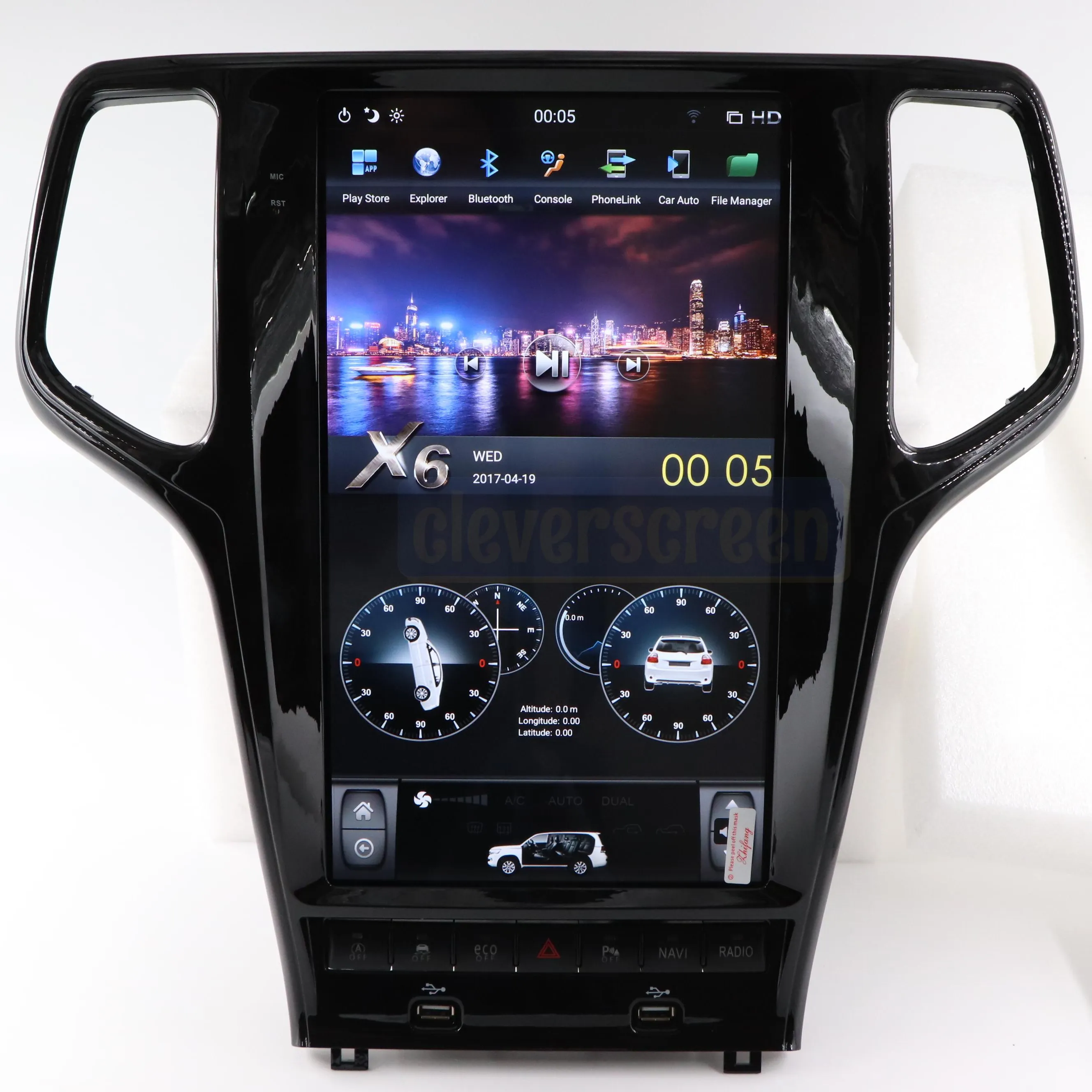 Pemutar DVD Stereo Mobil Android, Pemutar DVD Stereo Mobil Tesla Vertikal 13.6 Inci dengan Mobil Navigasi GPS untuk Jeep Grand Cherokee 2014-2020