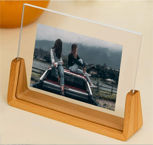 Toptan 6 <span class=keywords><strong>7</strong></span> 8 <span class=keywords><strong>10</strong></span> katı ahşap U şekilli fotoğraf çerçevesi ile şeffaf akrilik masa için özel boyut dikey yatay fotoğraf çerçevesi