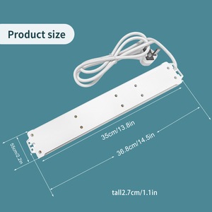 Regleta de alimentación de oficina en casa estándar multinacional 5 interruptores de salidas de control individuales 2 USB 1 enchufe de extensión tipo C - Product Image 2