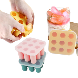 New 9 cột linh hoạt thân thiện với môi Silicone Ice Cube khuôn dễ dàng-to-phát hành Bìa thuận tiện DIY điền chai cho bóng Shape Ice - Product Image 3