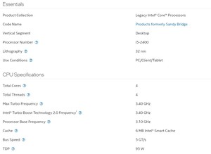 PC/クライアント/タブレットIntelコアプロセッサI52400 CPU 4合計コア4合計コンピューター用スレッドプロセッサ - Product Image 4