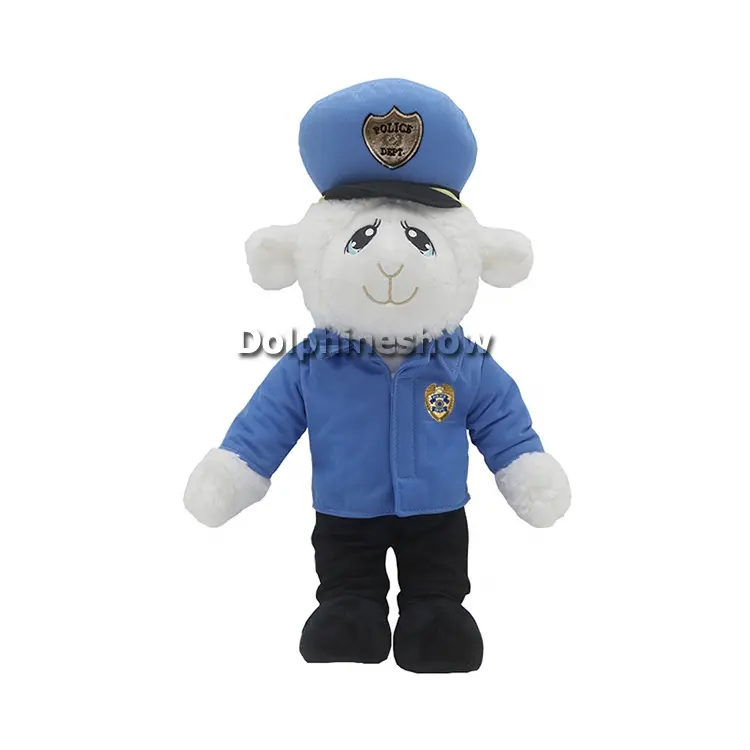 Muñeco de policía personalizado para niños, juguete suave de peluche, muñeco de mano
