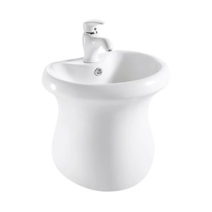 Cute and Safe Design White Children Wall-mounted <strong>Sink</strong>, Ceramic Mini Size Wall Hung Basin for Kids <strong>with</strong> <strong>Overflow</strong> and Faucet Hole - Product Image 1