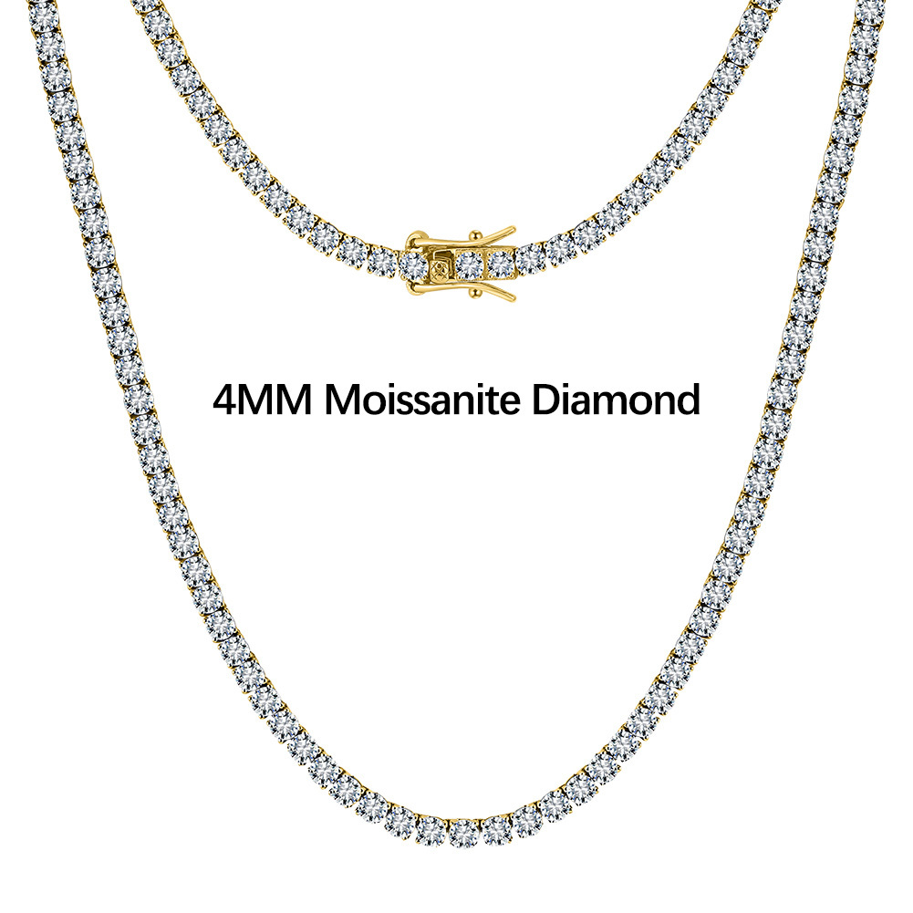 Gold 4mm VVS Moissanite