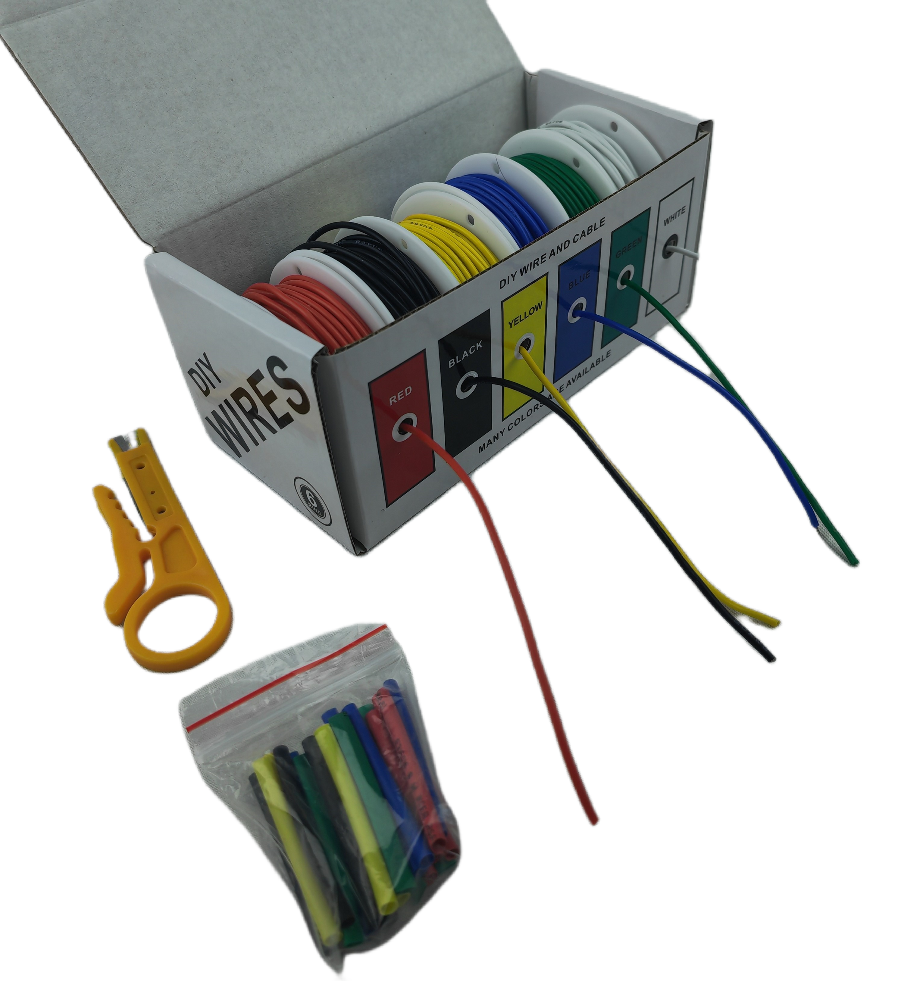 white Grey red black blue green