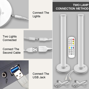 Feican RGB LED masa lambası beyaz ışık engelleme ABS vücut uzaktan kumanda ve müzik için Bluetooth kontrolü - Product Image 4