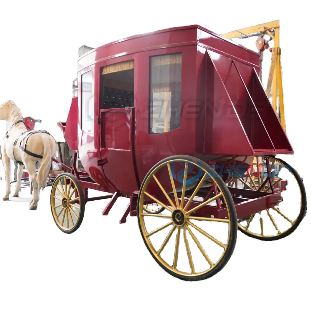 The new classic vintage red stamp car newspaper specializes in royal carriages