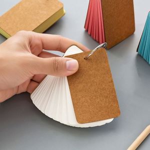 Creative <strong>DIY</strong> <strong>Mini</strong> Notebook Pocket Size Blank Color Iron Ring Handwriting Memory Card <strong>Book</strong> with Paper Cover - Product Image 3