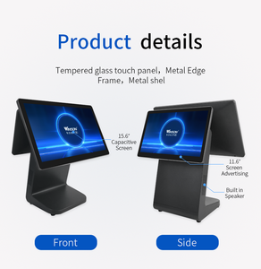 Thiết bị đầu cuối POS hệ thống cảm ứng kép màn hình thông minh tương tác tất cả trong một tiền mặt đăng ký với máy ảnh cho nhà hàng - Product Image 6