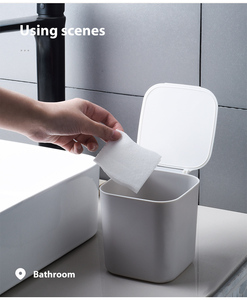 Açık kapaklı kavun kabuğu çöp kutusu kullanarak plastik masa üstü mini çöp tenekesi 2.5L ofis çöp tenekesi - Product Image 6