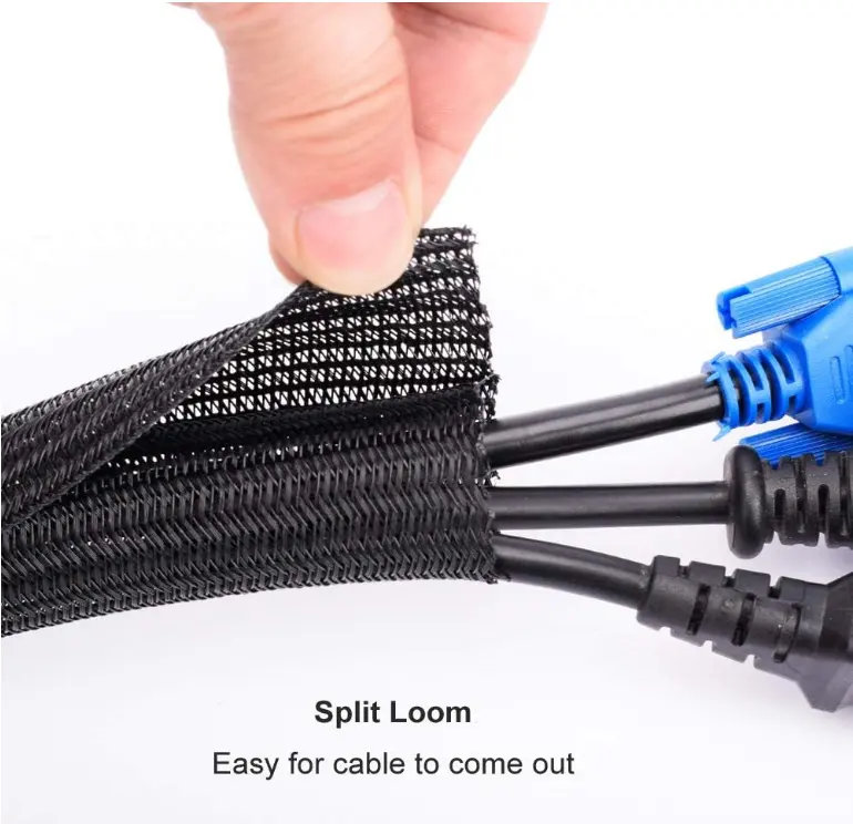 Fábrica venda diretamente Split Sleeve Auto fechamento trançado fio tear para cabo
