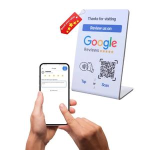 Бесплатный дизайн, подставка для отзывов Google, подставка для отзывов с одним нажатием, QR-код, быстрая сканирование, программируемая NFC, Google, обзор, подставка для карт - Product Image 1
