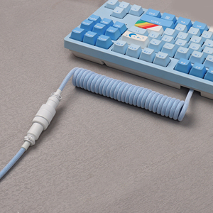 Cable de teclado USB C a tipo C en espiral personalizado para teclado mecánico, teclado para juegos, Cable en espiral personalizado - Product Image 2