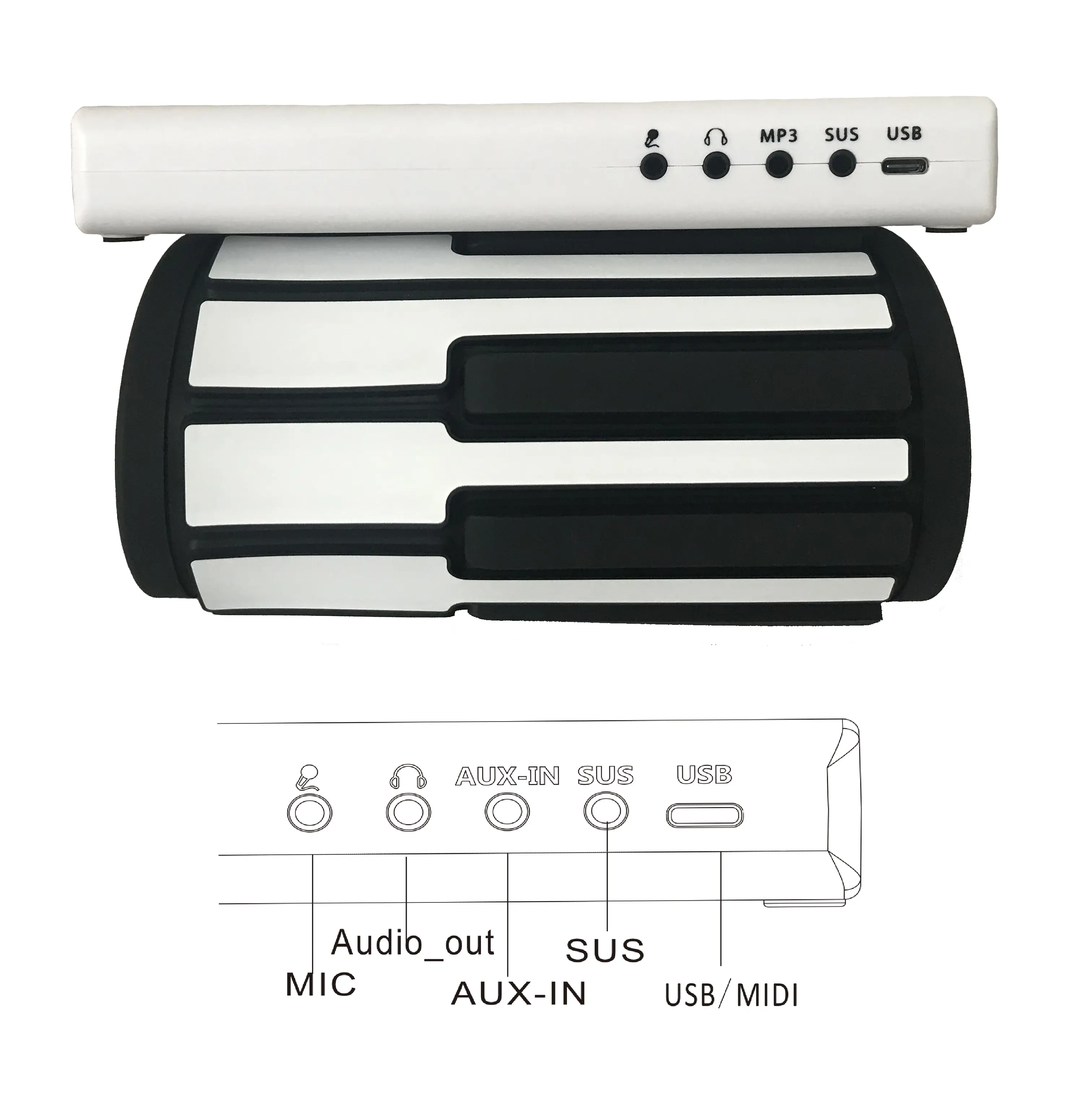 Instrumento Musical Mini Usb, controlador Midi para 88 teclas, Piano Electrónico enrollado, fácil de usar con viajes