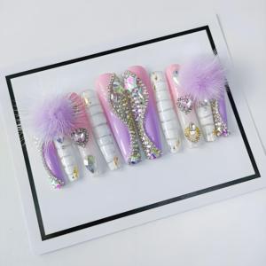 2025 Most Popular High Quality Handmade Press on Nails Full <strong>Cover</strong> Luxury Acrylic False Nails for Wholesale <strong>Buyers</strong> - Product Image 3