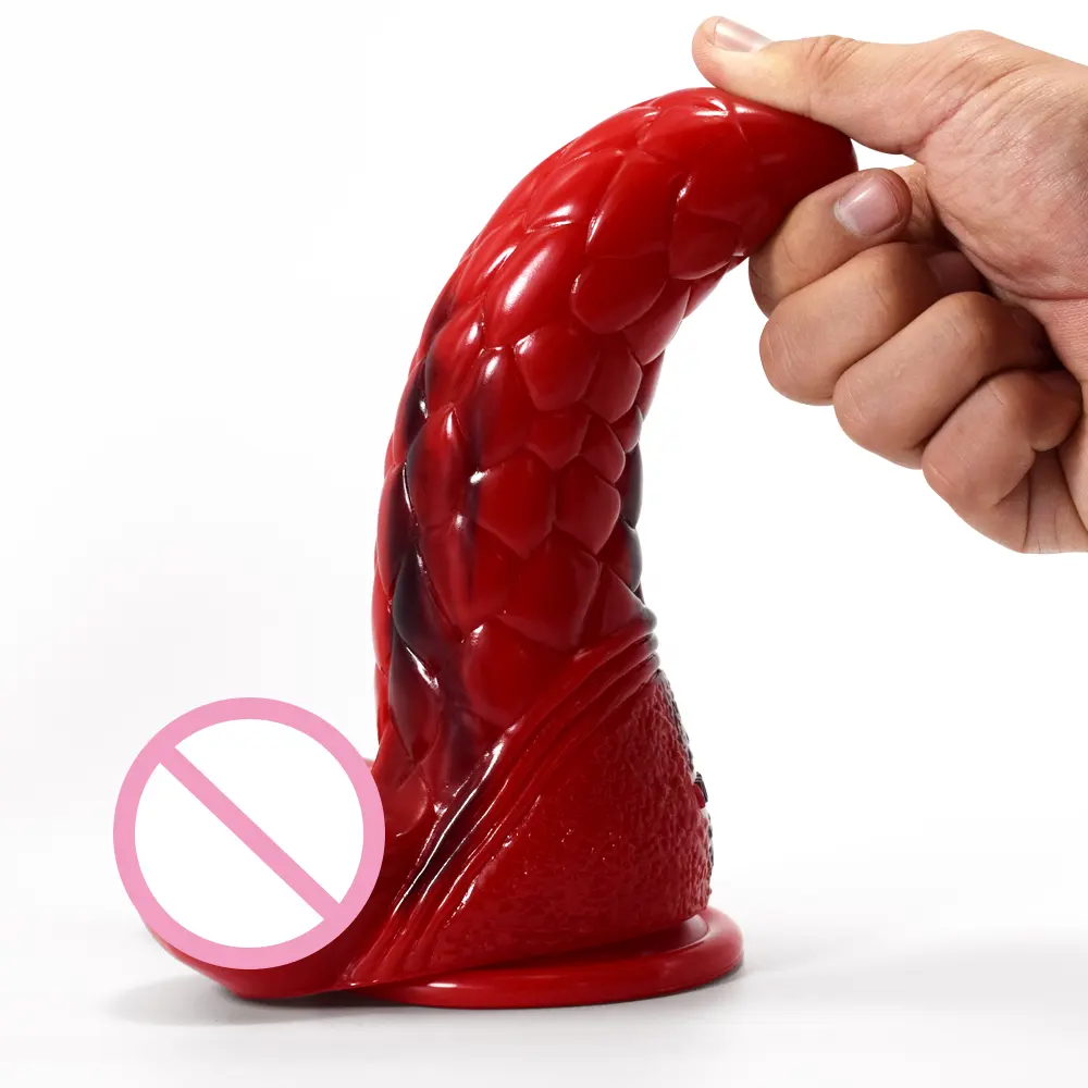 YOCY Big Realistic Animal Dildos Silikon Soft Dildos Riesiger Saug-Penis Sexspielzeug für Paare Ramhorn Cock Bunt für Erwachsene