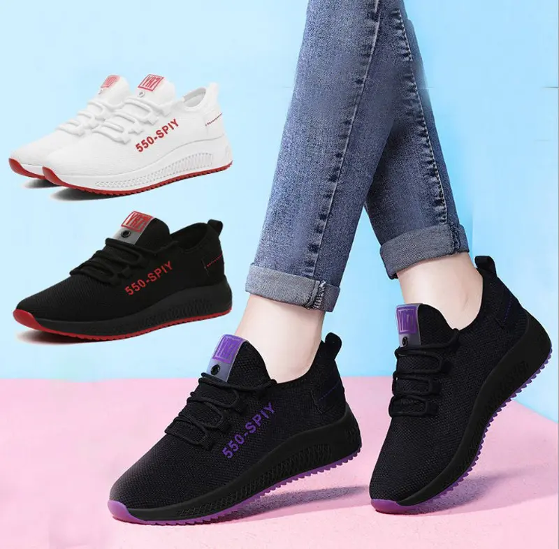 Sapatos baixos para mulheres, sapatos esportivos com estampa de oncinha, cores pastéis, casuais